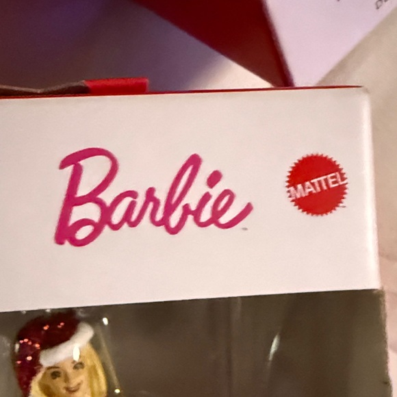 Barbie Holiday Ornament in Red and White - Picture 2 of 6